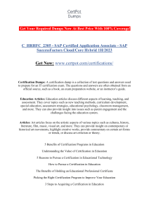 C HRHFC 2305 - SAP Certified Application Associate - SAP SuccessFactors Cloud Core Hybrid 1H 2023