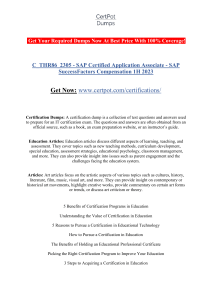 C THR86 2305 - SAP Certified Application Associate - SAP SuccessFactors Compensation 1H 2023