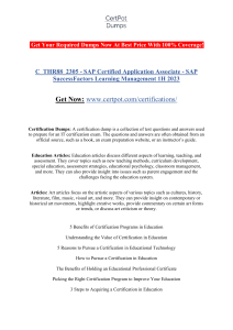 C THR88 2305 - SAP Certified Application Associate - SAP SuccessFactors Learning Management 1H 2023