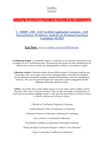 C THR89 2305 - SAP Certified Application Associate - SAP SuccessFactors Workforce Analytics & Planning Functional Consultant 1H 2023
