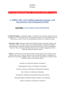 C THR94 2305 - SAP Certified Application Associate - SAP SuccessFactors Time Management 1H 2023