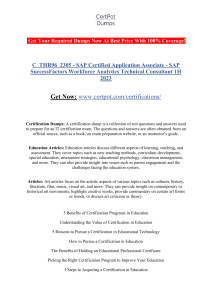 C THR96 2305 - SAP Certified Application Associate - SAP SuccessFactors Workforce Analytics Technical Consultant 1H 2023