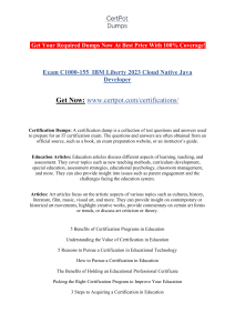 Exam C1000-155  IBM Liberty 2023 Cloud Native Java Developer