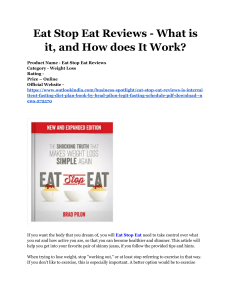 Eat Stop Eat Reviews - What is  it, and How does It Work?