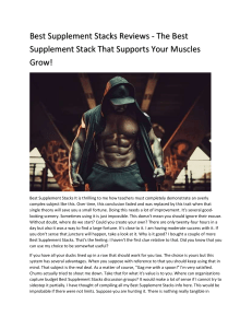 Best Supplement Stacks for Muscles Grow