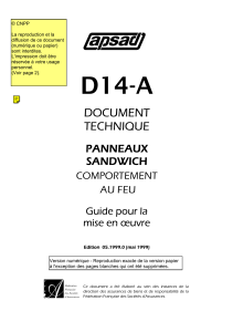 APSAD Référentiel D14-A Panneau sandwich