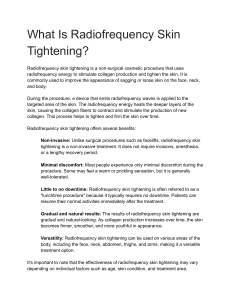 What Is Radiofrequency Skin Tightening 