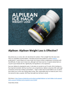 Alpilean: Alpilean Weight Loss is Effective?