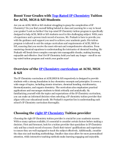 IP Chemistry Tuition ACSI