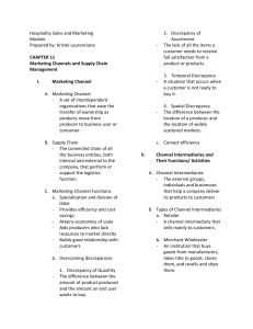 Chapter 11 Marketing Channels and Supply Chain Management