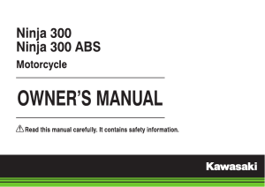Owner's manual - Kawasaki 300 Ninja