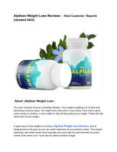 Alpilean Weight Loss Reviews - Real Customer Reports [Updated 2023]