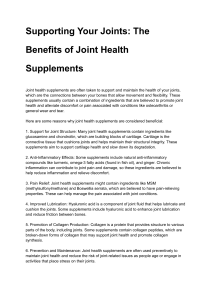 Supporting Your Joints  The Benefits of Joint Health Supplements