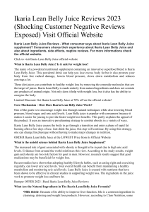 Ikaria Lean Belly Juice Reviews 2023 (Shocking Customer Negative Reviews Exposed) Visit Official Website