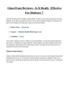 GlucoTrust Reviews - Is It Really  Effective For Diabetes