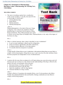 Test Bank For Lehne's Pharmacology for Nursing Care, 11th Edition by Jacqueline Burchum, Laura Rosenthal Chapter 1-112