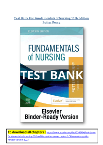 Test Bank Fundamentals of Nursing 11th Edition Potter Perry