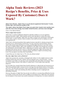 Alpha Tonic Reviews (2023 Recipe’s Benefits, Price & Uses Exposed By Customer) Does it Work