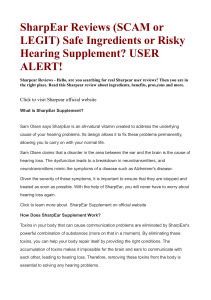 SharpEar Reviews (SCAM or LEGIT) Safe Ingredients or Risky Hearing Supplement USER ALERT!
