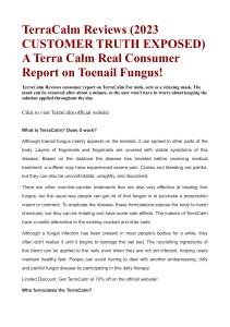 TerraCalm Reviews (2023 CUSTOMER TRUTH EXPOSED) A Terra Calm Real Consumer Report on Toenail Fungus!