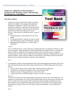 Test Bank Lehne's Pharmacology for Nursing Care 11th Edition chapter 2