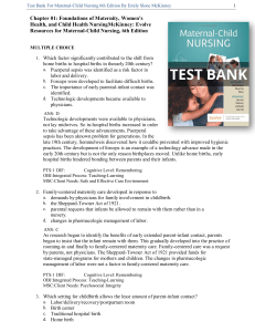 Test Bank Maternal Child Nursing 6th Edition By Emily Slone McKinney chapter 1