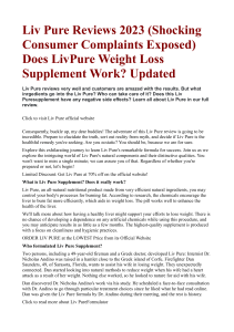 Liv Pure Reviews 2023 Shocking Consumer Complaints Exposed Does LivPure Weight Loss Supplement Work Updated