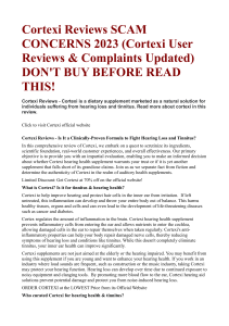 Cortexi Reviews SCAM CONCERNS 2023 (Cortexi User Reviews & Complaints Updated) DON'T BUY BEFORE READ THIS!