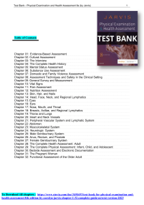 Test Bank Physical Examination and Health Assessment 8th Edition by Carolyn Jarvis