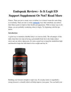 Endopeak Reviews - Is It Legit ED Support Supplement Or Not  Read More