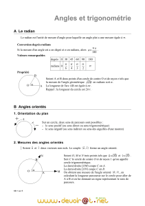 Cours - Math Angles et trigonométrie - 3ème Mathématiques (2010-2011)