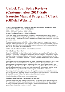 Unlock Your Spine Reviews (Customer Alert 2023) Safe Exercise Manual Program Check (Official Website