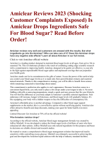Amiclear Reviews 2023 (Shocking Customer Complaints Exposed) Is Amiclear Drops Ingredients Safe For Blood Sugar Read Before Order