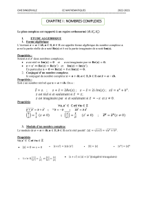 COURS SUR LES NOMBRES COMPLEXES 