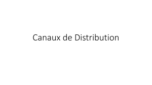 Canaux de distributions