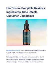 BioRestore Complete Reviews  Ingredients, Side Effects, Customer Complaints