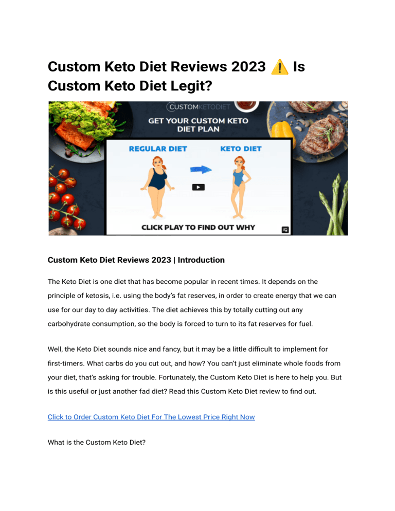 Custom Keto Diet Reviews 2023 ⚠️ Is Custom Keto Diet Legit