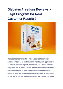Diabetes Freedom Reviews - Legit Program for Real Customer Results 