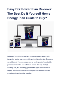 Easy DIY Power Plan Reviews  The Best Do It Yourself Home Energy Plan Guide to Buy 