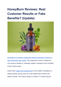 HoneyBurn Reviews  Real Customer Results or Fake Benefits  (Update)