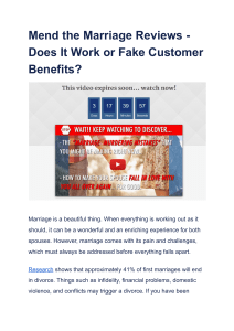 Mend the Marriage Reviews - Does It Work or Fake Customer Benefits 