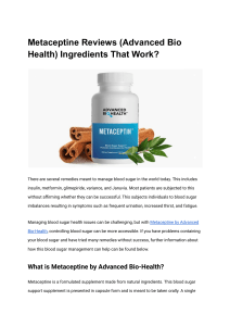 Metaceptine Reviews (Advanced Bio Health) Ingredients That Work 