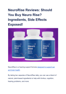 NeuroRise Reviews  Should You Buy Neuro Rise  Ingredients, Side Effects Exposed!