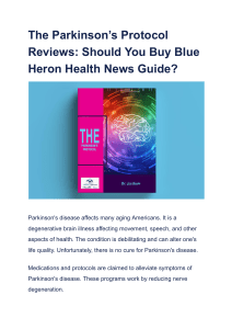 The Parkinson’s Protocol Reviews  Should You Buy Blue Heron Health News Guide 