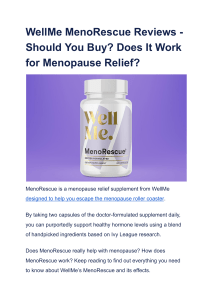 WellMe MenoRescue Reviews - Should You Buy  Does It Work for Menopause Relief 