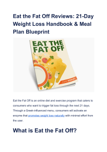 Eat the Fat Off Reviews  21-Day Weight Loss Handbook   Meal Plan Blueprint