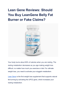 Lean Gene Reviews  Should You Buy LeanGene Belly Fat Burner or Fake Claims 