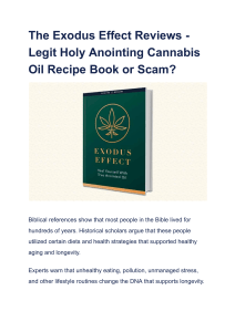 The Exodus Effect Reviews - Legit Holy Anointing Cannabis Oil Recipe Book or Scam 