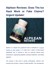 Alpilean Reviews  Does The Ice Hack Work or Fake Claims  Urgent Update!