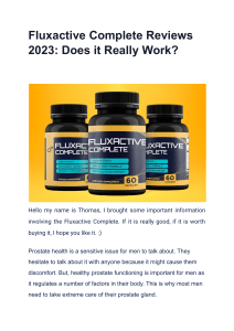 Fluxactive Complete Reviews (Updated) Shocking Customer Results Exposed!